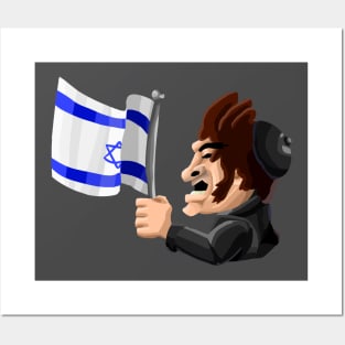 javier milei with israeli flag demonstrating his religious status Posters and Art